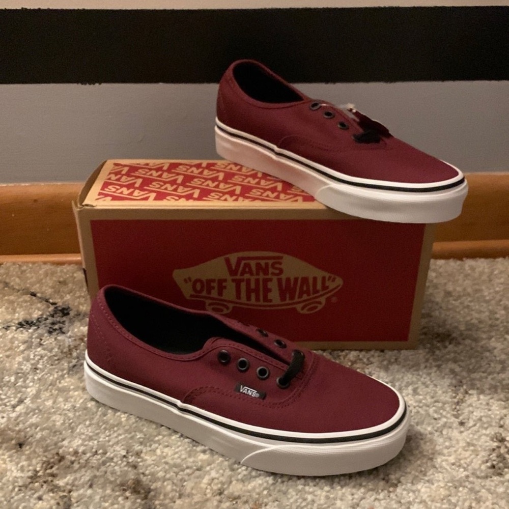 Brand New Burgundy Vans